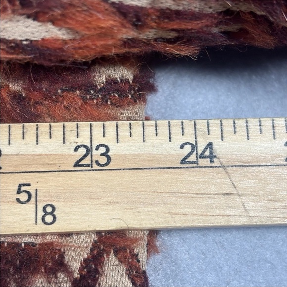 Free People Women’s Small Red Combo Faux Fur Western Front Zip Wool Blend Coat - Picture 6 of 10